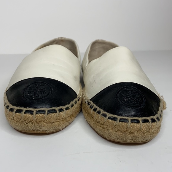 Tory Burch Flat Leather Logo Espadrilles Shoes Women’s Size 6 - Picture 8 of 16